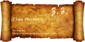 Zima Herbert névjegykártya